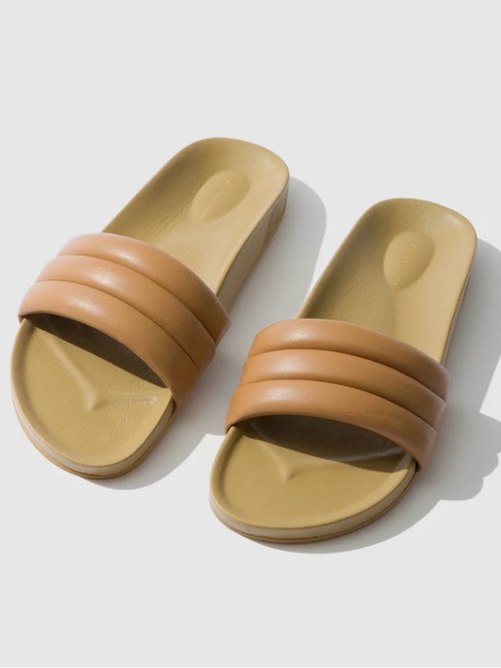 Beatrice Valenzuela Tan Padded Slide Sandals